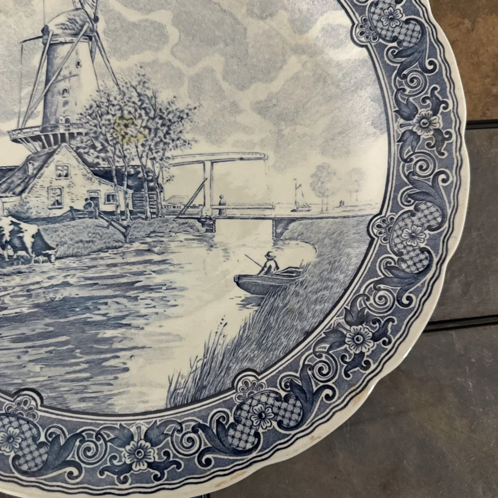Boch Belgium Delft Windmill Scene Wall Hanging 12